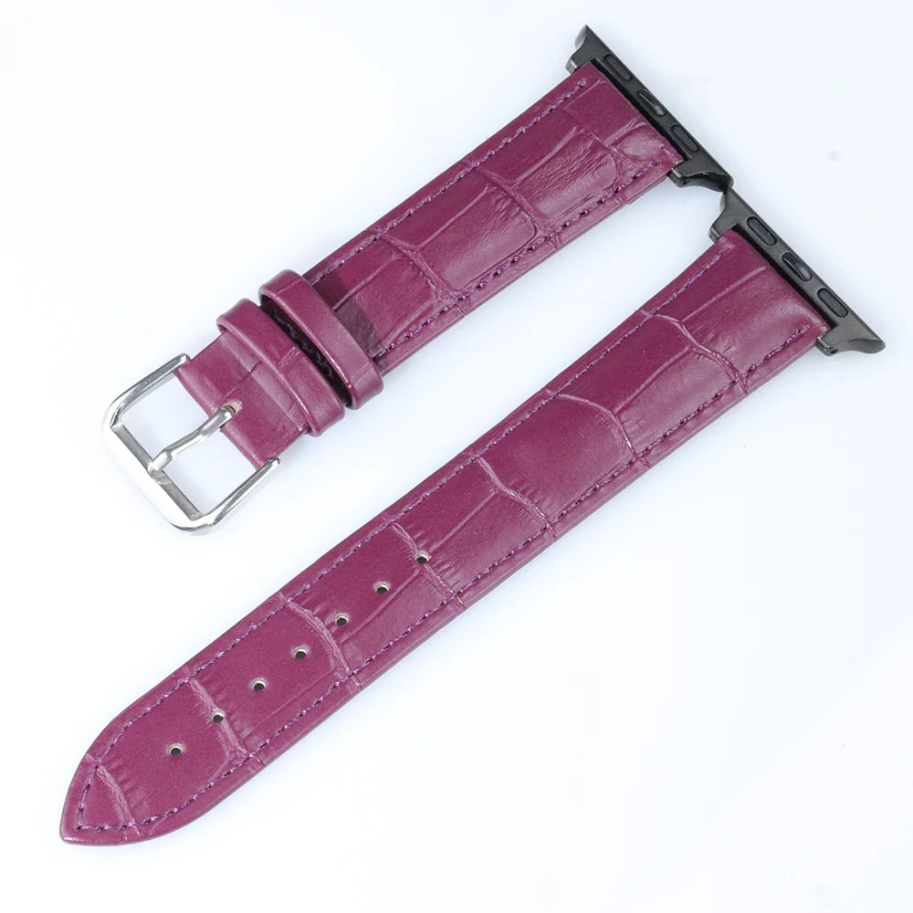 Ремешок из натуральной кожи животного 38 40 мм черный коричневый ремешок Apple Watch Series