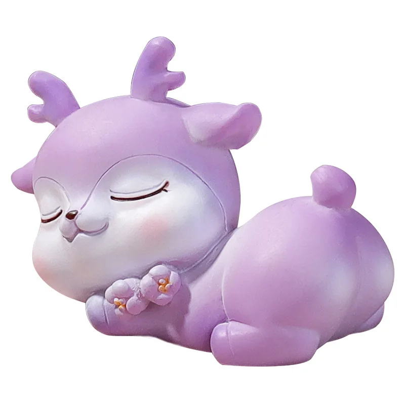 

New Cartoon Creative Resin Plum Blossom Deer Ornaments Resin Crafts Creative Lovely Car Home Decoration Gifts