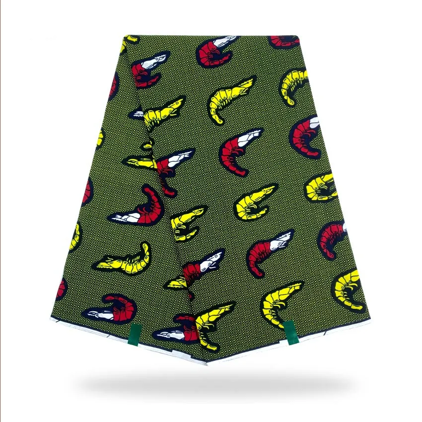 

2022 Hot Sale Ankara African Veritable 100%Cotton Real Wax Print Soft Comfortable Ghana Style Wax Fabric 6Yards for Dress F11-22