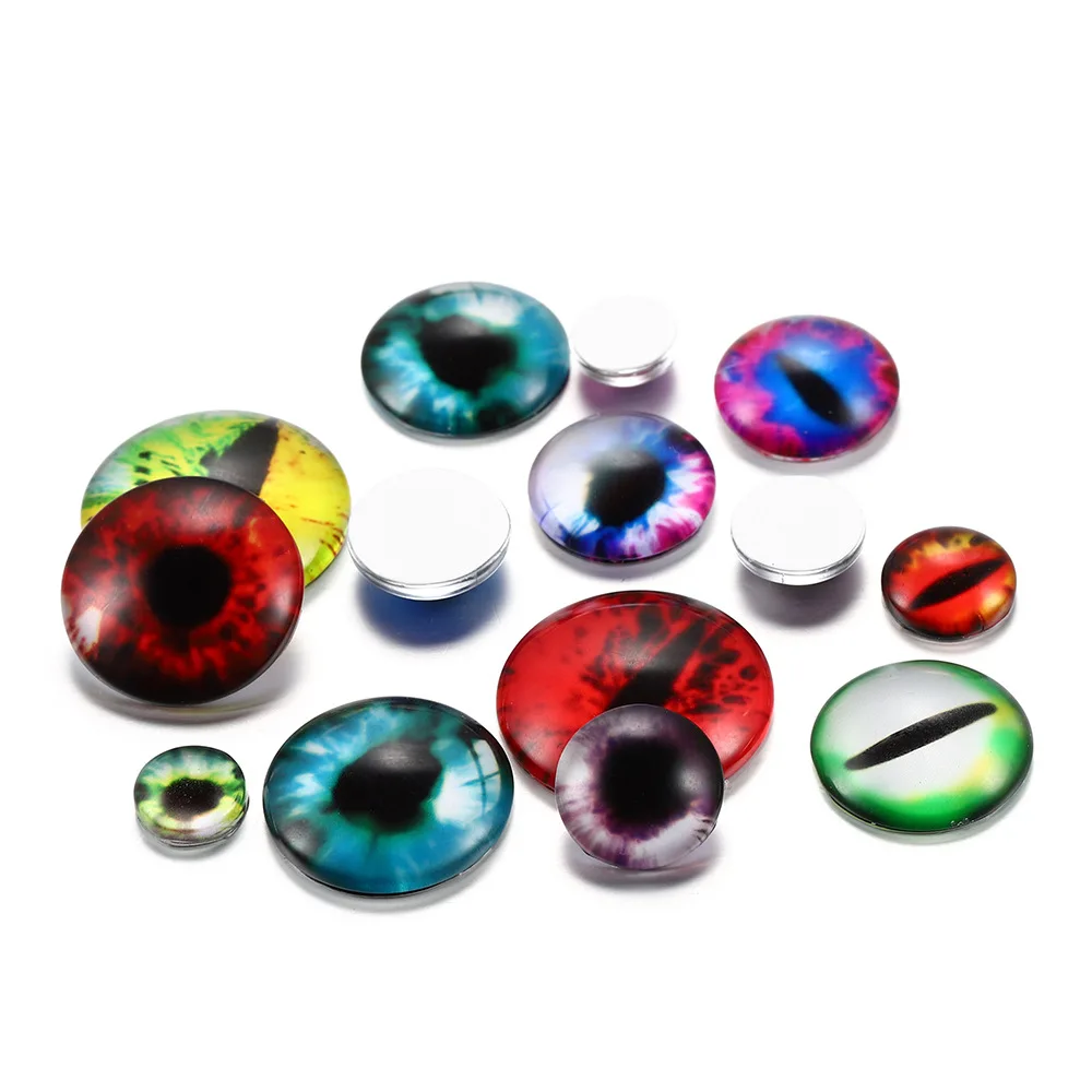 

20PCS 8mm/10mm/12mm/14mm/16mm/18mm/20mm mixed glass Cat Eye Shape Resin Cabochons Jewelry Accessories Supplies