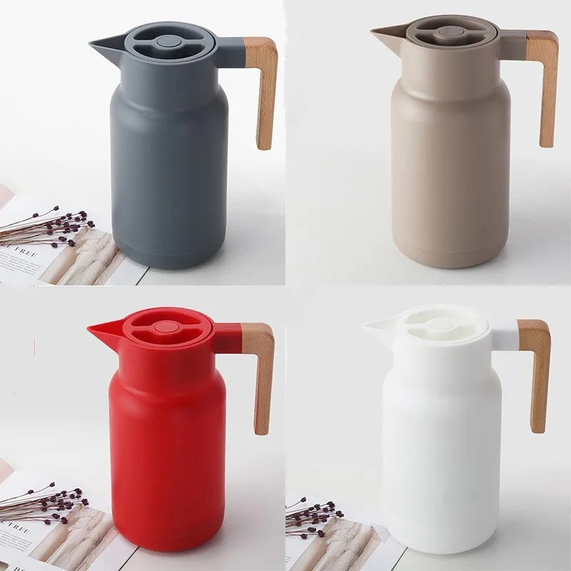 

Glass Vacuum Flasks Insulation Thermos 1L Large Household Hot Water Pot Kettle Office Coffee Thermal Warmer Bottles Double Wall