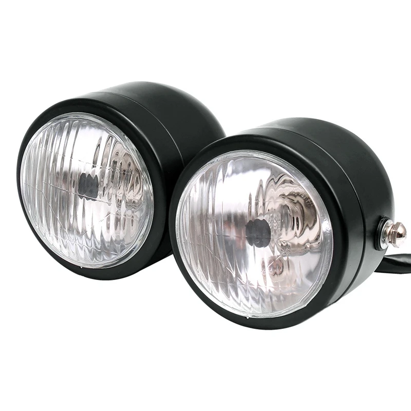 Черная двойная передняя фара для мотоцикла универсальный уличный истребитель