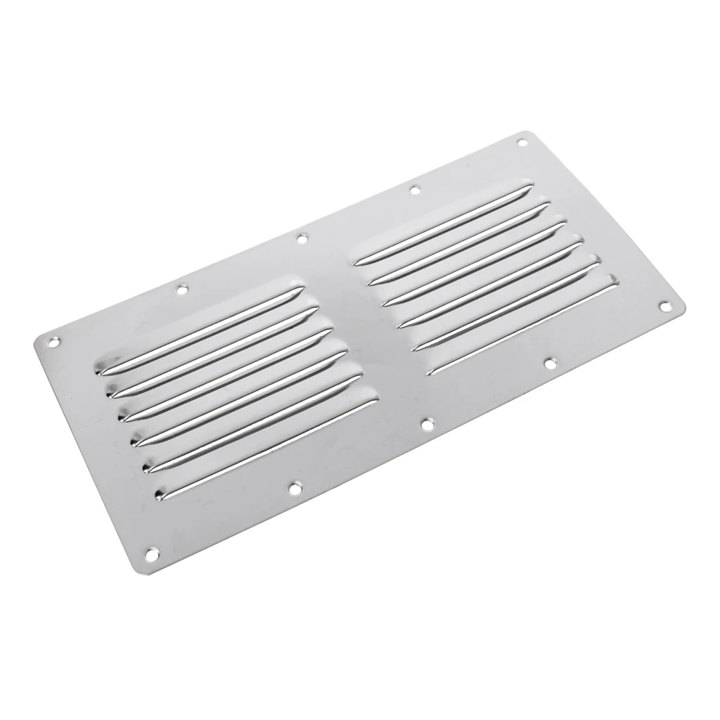 

Stainless Steel 23 x 11.5 cm / 9 x 4.5 inch Air Vent Louvre Ventilation Grill Plate, Boat Yacht Deck Hardware