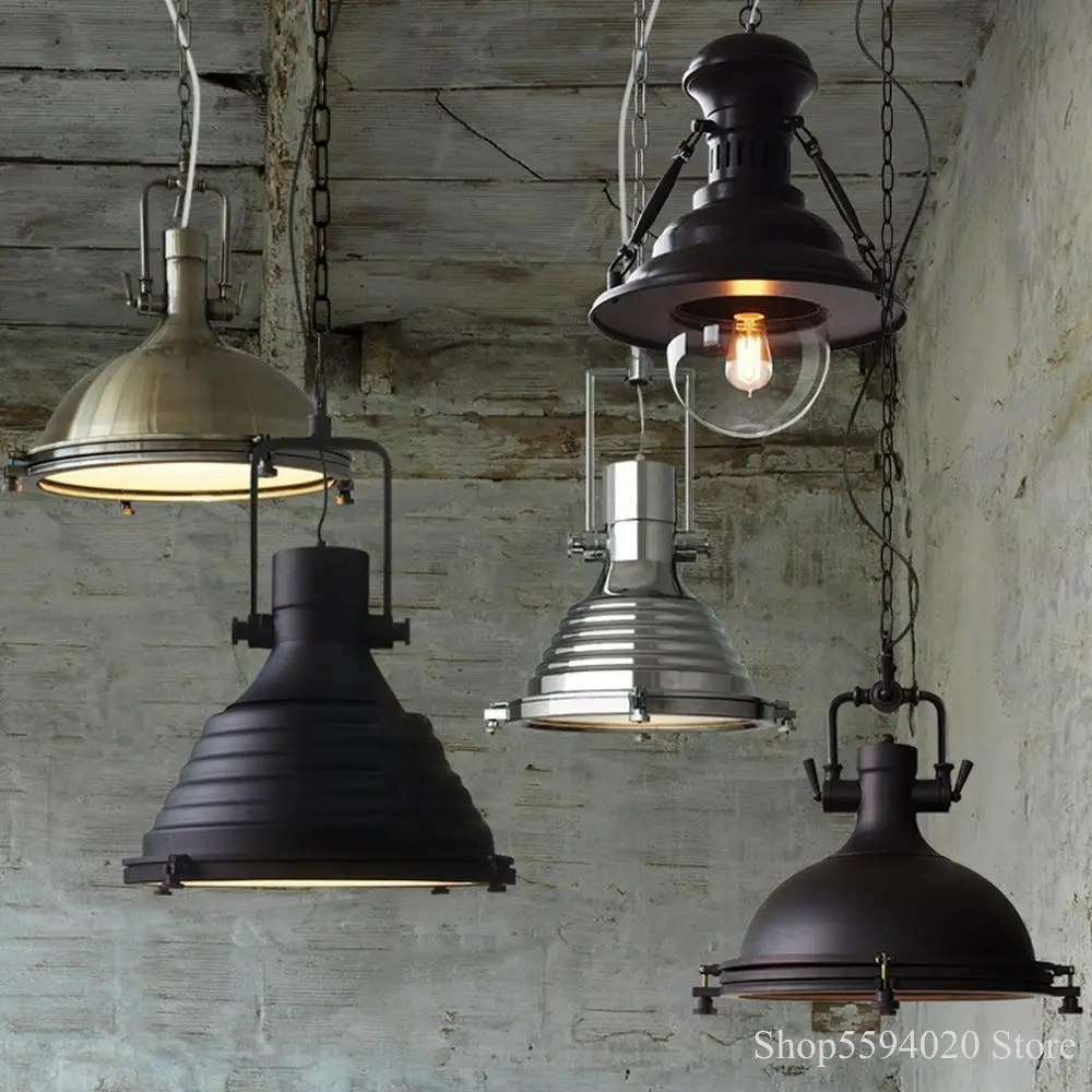 

American Country Loft Lustre Pendant Lamps Retro Industrial Wind Hanging Light Fixture Creative Bar Metal Cabin Indoor Lighting