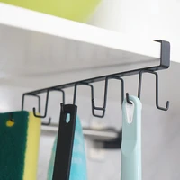 1 double row door hook under shelf metal hanging hook nail free tools kitchen mug rack holder 100 brand new and high quality
