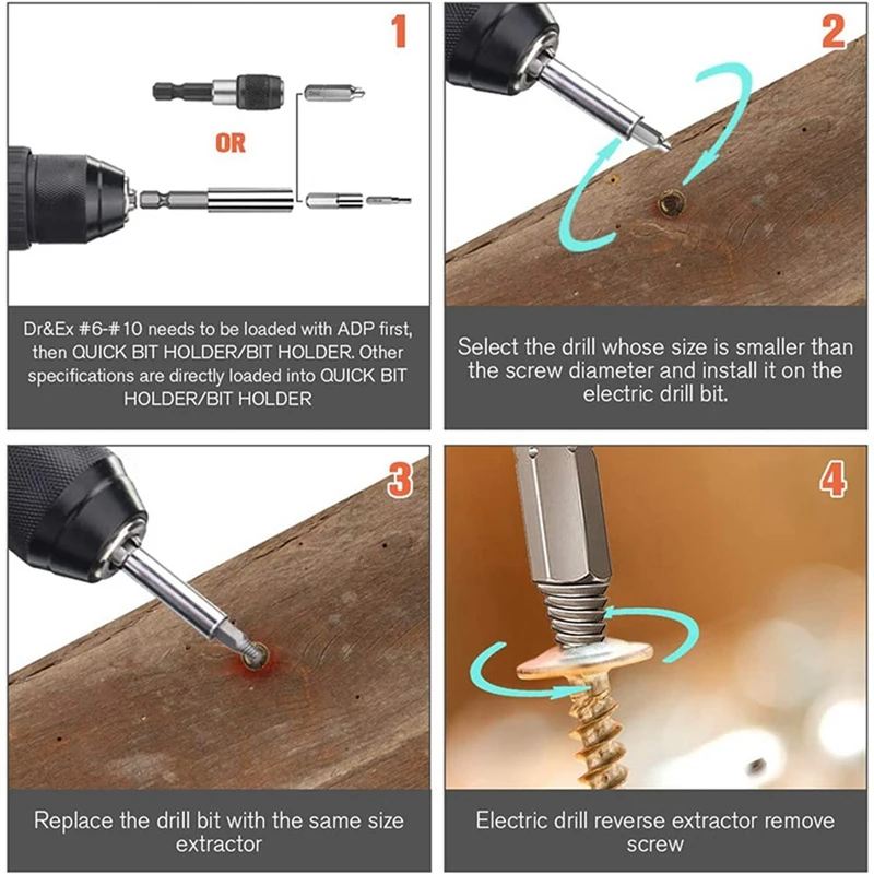 

Damaged Screw Extractor, Bolt Extractor Kit 33 Pieces with TCL Hard Hole Saw Iron Plate Plate Drill Bit Expander