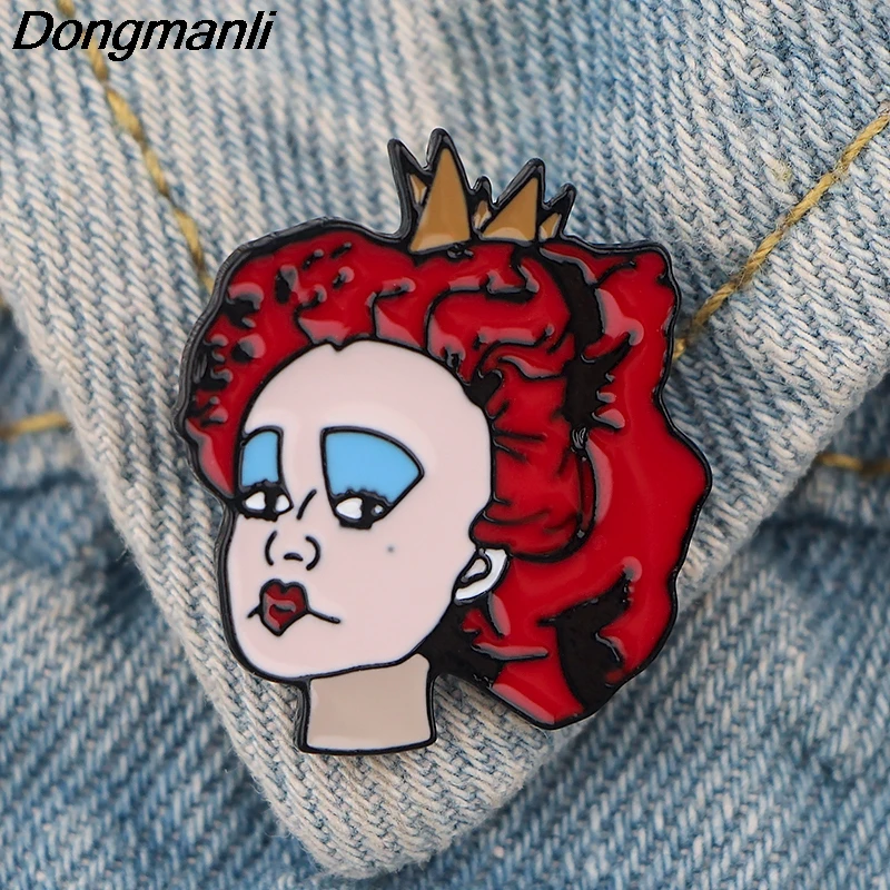 P3639 Dongmanli Mad Hatter металлические эмалированные булавки и броши для женщин и мужчин, ювелирные изделия для футболок, значок с отворотом, детские подарки
