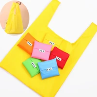 foldable shopping bag portable tote folding pouch reusable eco friendly tote market grocery shopping bag new fashion 13 color