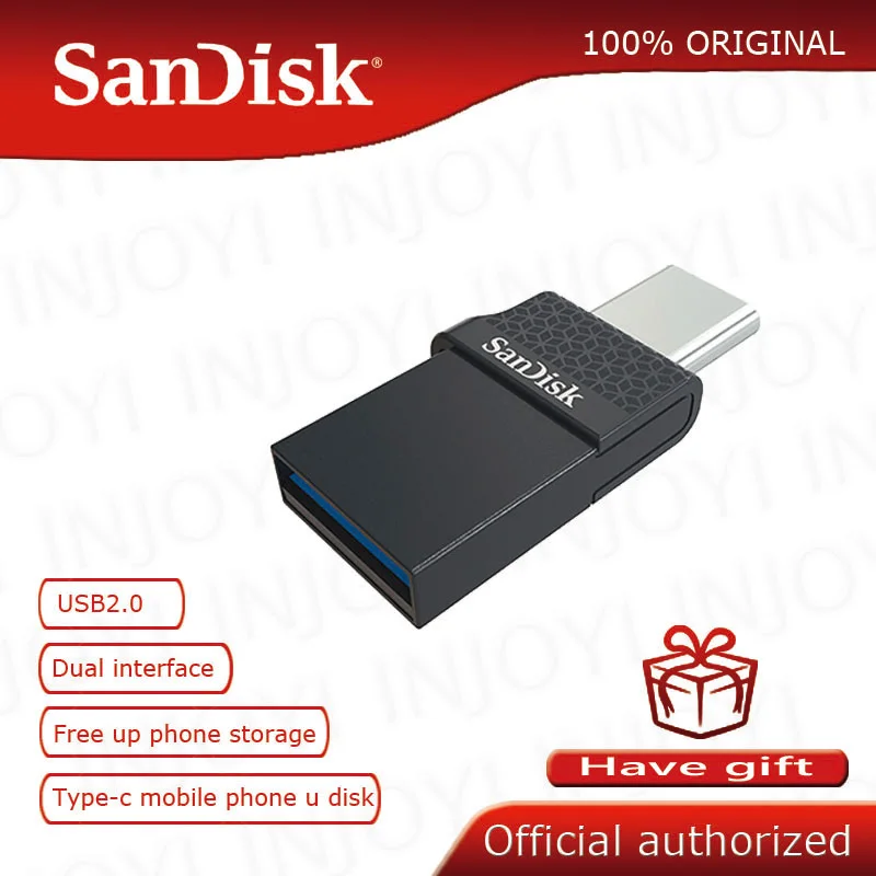 Sandisk USB Type C двойной OTG флэш накопитель 32 Гб 16 64 128 ГБ высокоскоростной