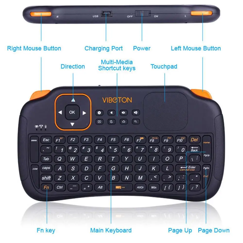 2,4 ГГц Беспроводная клавиатура Мини игровые клавиатуры для ПК/Pad/Andriod/Google tv Box механическая клавиатура для xbox 360 аксессуары