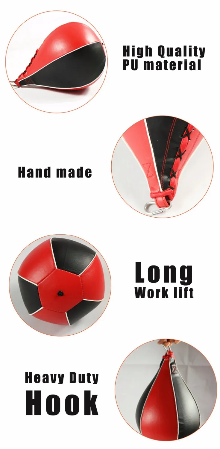 

Heavy Duty Boxing Pear Shape PU Speed Ball Swivel Punch Bag Punching Exercise Free Air Pump Hook Punch Fitness Training Ball