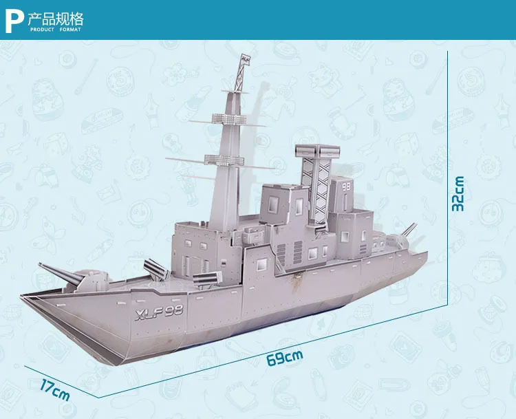 Трехмерная модель корабля строительные наборы 3D пазл военный боевой корабль