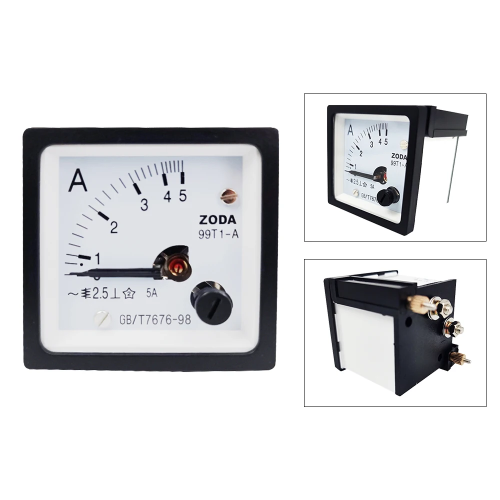 

1PC 99T1-A 5A 10A 15A 20A 30A AC Direct Analog Meter Panel Gauge AC AMP Current Meter Square 48*48MM Amperimetros Pointer