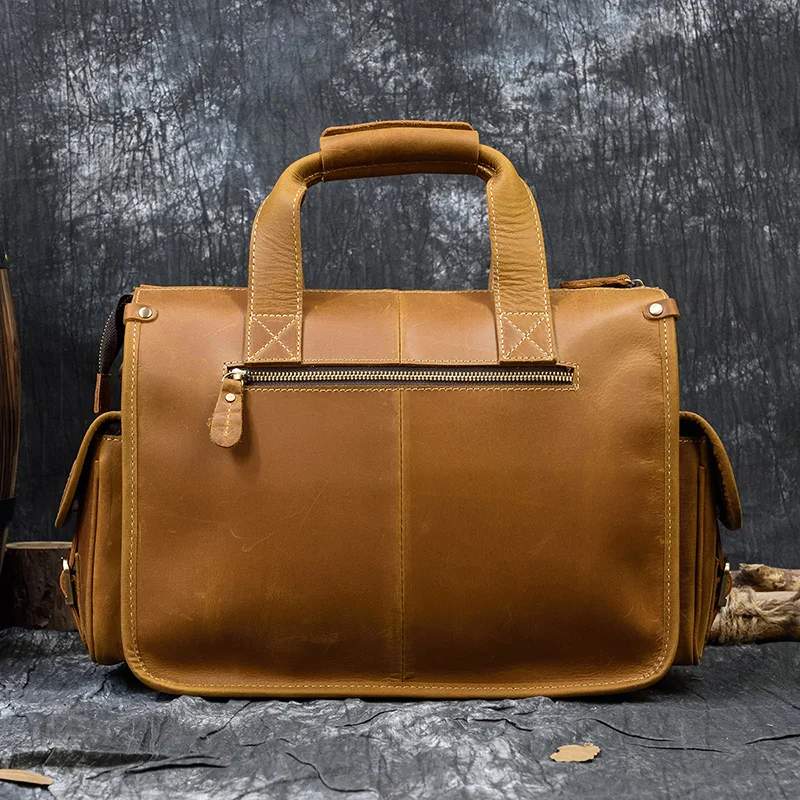 Портфель MAHEU doctor leather для мужчин чехол атташе из натуральной кожи документов и мессенджер ноутбука 13 6