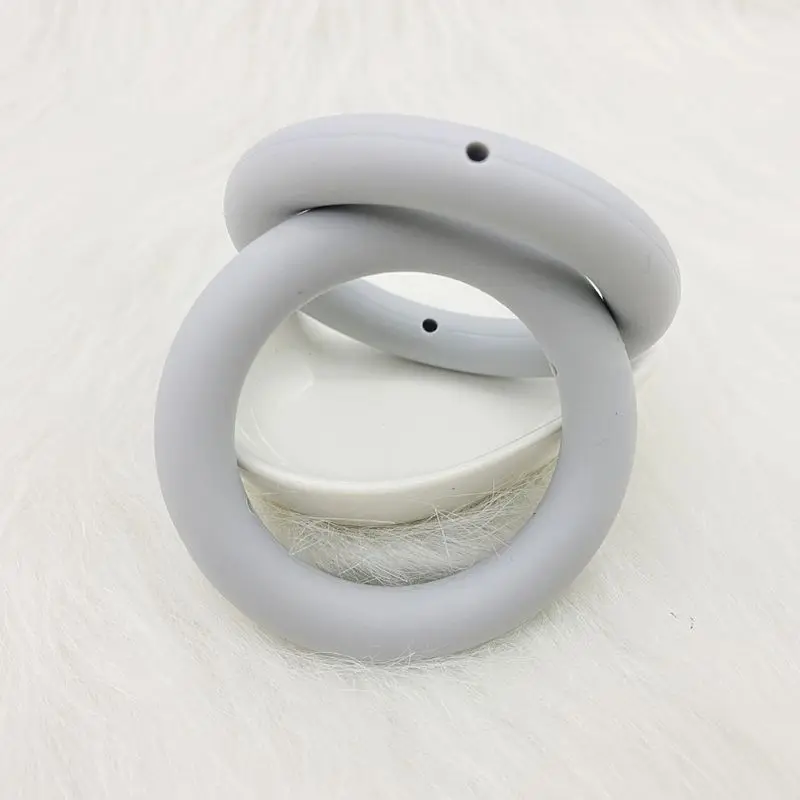 

5Pcs/Pack 65mm Silicone Teether Ring Beads DIY Baby Chewable Nursing Shower Gift
