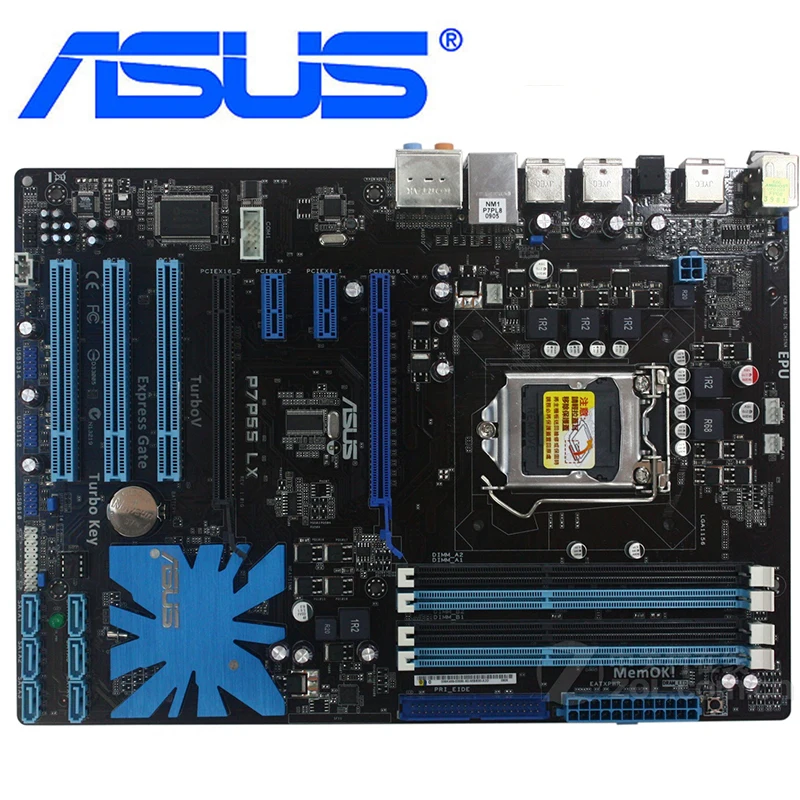 ASUS P7P55 LX материнская плата LGA1156 DDR3 16 ГБ для Intel P55 настольный компьютер системная SATA