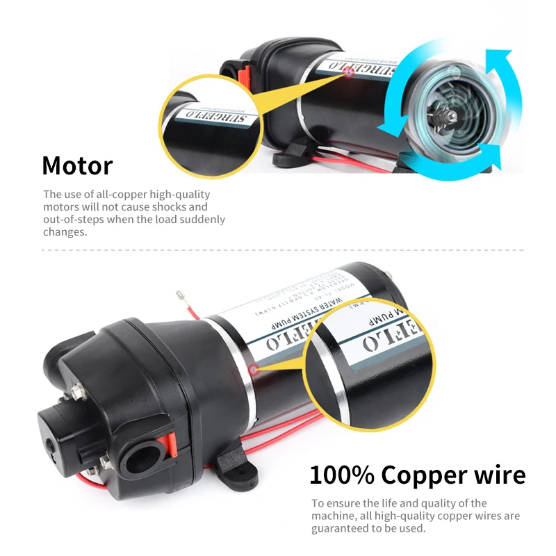 DC 12V 24V небольшой dдиафрагма насос вакуумный самовсасывающий большой поток для