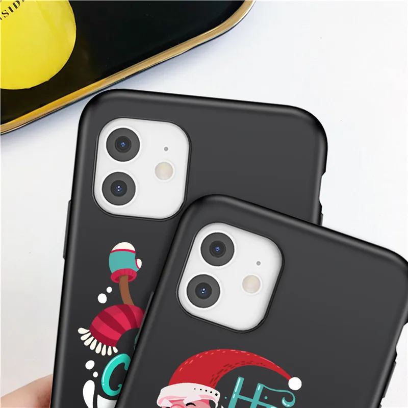 Cartoon Christmas Phone Case For iPhone 12 11 Pro Max XS Max X XR 7 8 6 Plus 12 Mini 5 5S SE 2020 Soft TPU Cover For iPhone 13