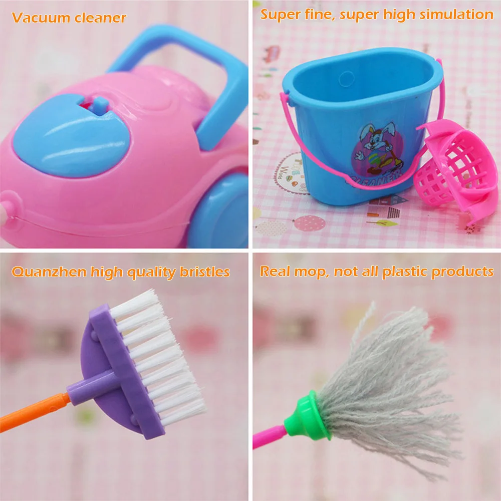 

9pcs /Set Mini Doll Accessories Household Cleaning Tools For Doll Accessories High Quality Dollhouse Kids Home Educational Toys