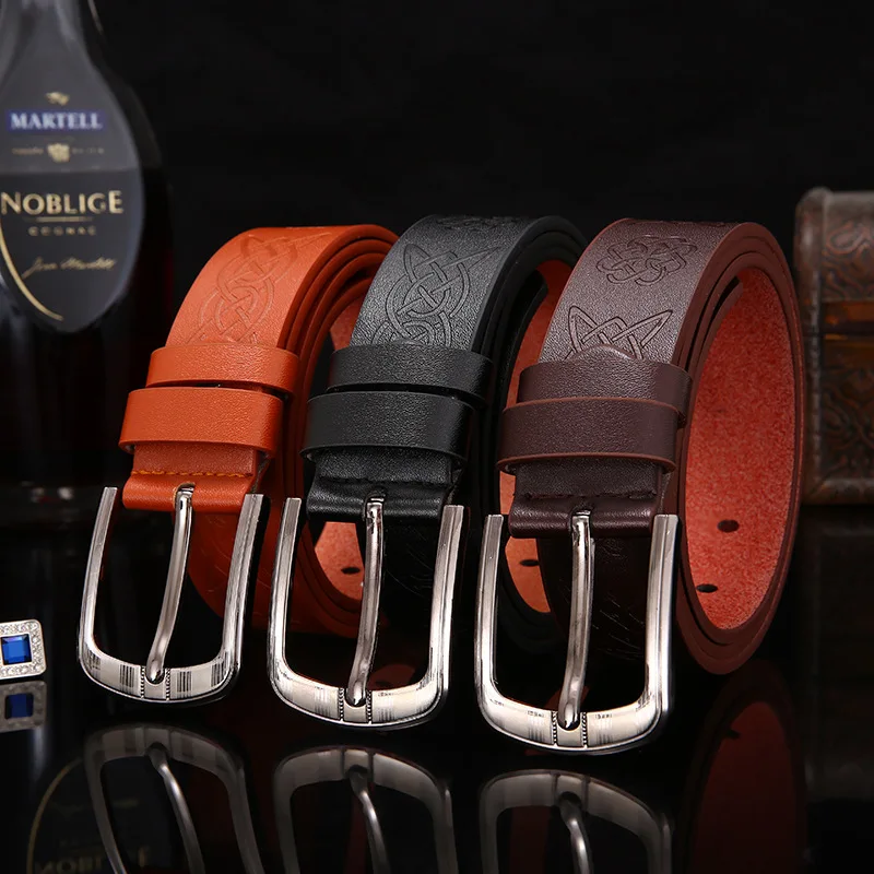 

Мужской ремень из суперволокна с пряжкой из сплава, модный высококлассный кожаный ремень с винтажным принтом для мужчин, деловой пояс