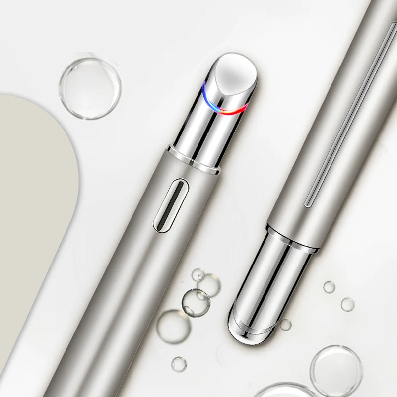 

Hot Sell Electric Vibration Heated Eye Massager Eye Wrinkle Massage Pen Dark Circle Removal Puffiness Removal Anti Aging