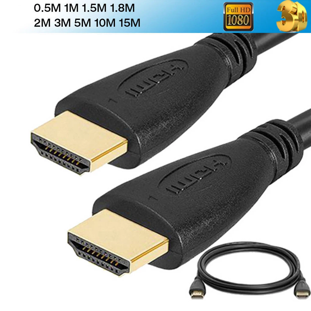 HDMI кабель видео Позолоченные кабели 1,4 1080P 3D кабель для HDTV переключатель делителя 0,5 m 1m 1,5 m 2m 3m 5m 10m 12m 15m 20m
