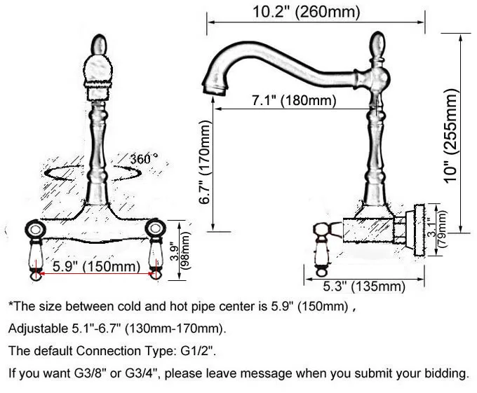 Черный Масло втирают Бронзовый Ванная Кухня Раковина кран Смеситель Поворотный