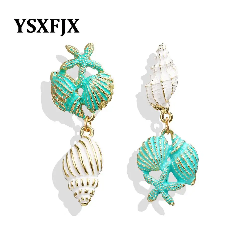 2019 Bohemia Shell Висячие серьги для женщин металлический корпус с морской раковиной