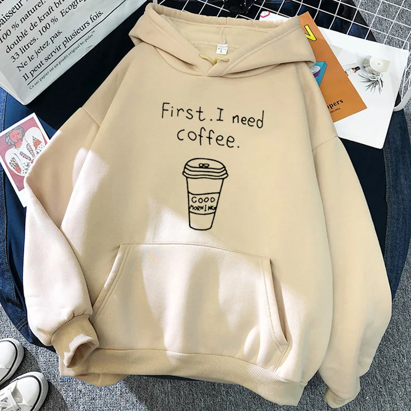 

Harajuku Coffee Print Sweatshirt Hoodie Men Fashion Tracksuit Women Mens Hoodie Kids Hip Hop Clothing Boy Girl Coat Harajuku Top