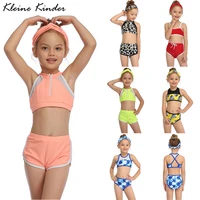 swimsuit kids childrens sport swimwear 2020 summer two piece bathing suits toddler baby girls tankini bikini sets 2 14 years