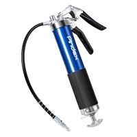 one handed grease gun 6000 psi with flexible hose hand lever grease gun spray gun with 400 g cartridge blue