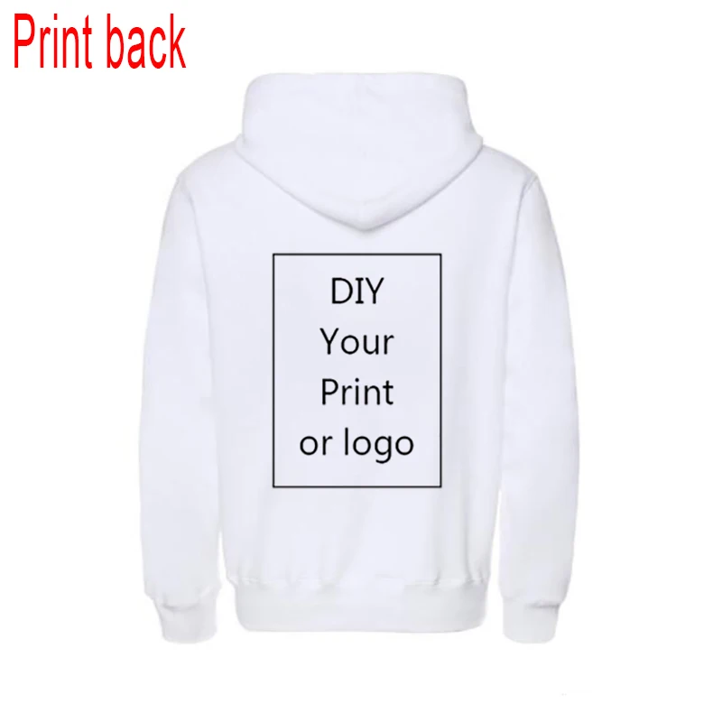 Back print Толстовки с принтом на заказ мужской/женский/детский пуловер Повседневная Спортивная одежда для родителей и ребенка на весну и осень DIY вам нравятся фотографии или логотип - Цвет: Back print