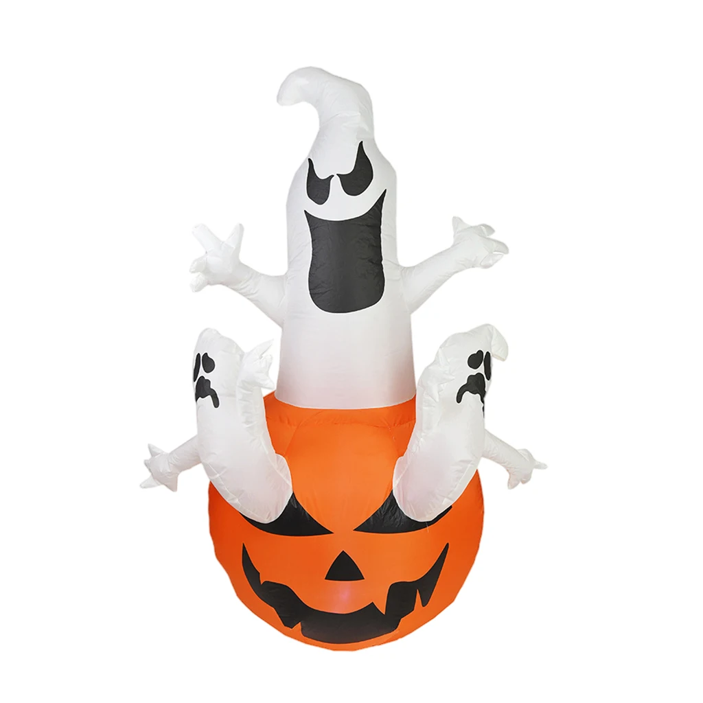 

Halloween Light Up Inflatable Scary Ghost & Pumpkin Yard with LED Lights for Halloween Party Outdoor Indoor Decorations US-Plug