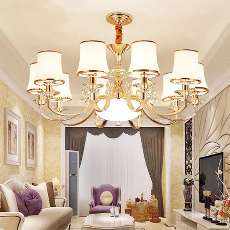 Современные хрустальные светодиодные люстры Золотой металлический
