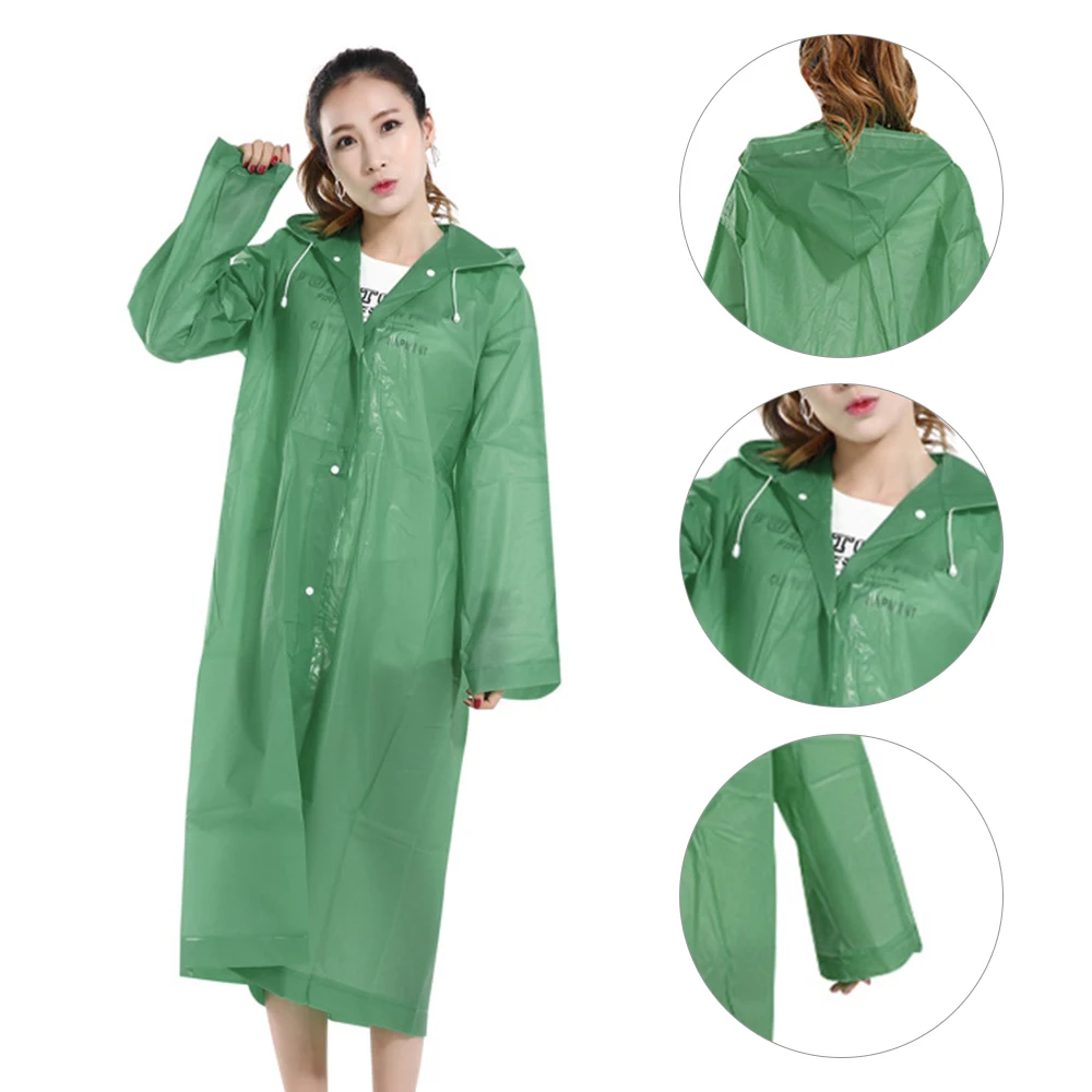 

Women Raincoat Waterproof Hooded EVA Rain Jacket Poncho Outside Reusable Hiking Rainwear Thickened Rain Coat Rainwear Suit