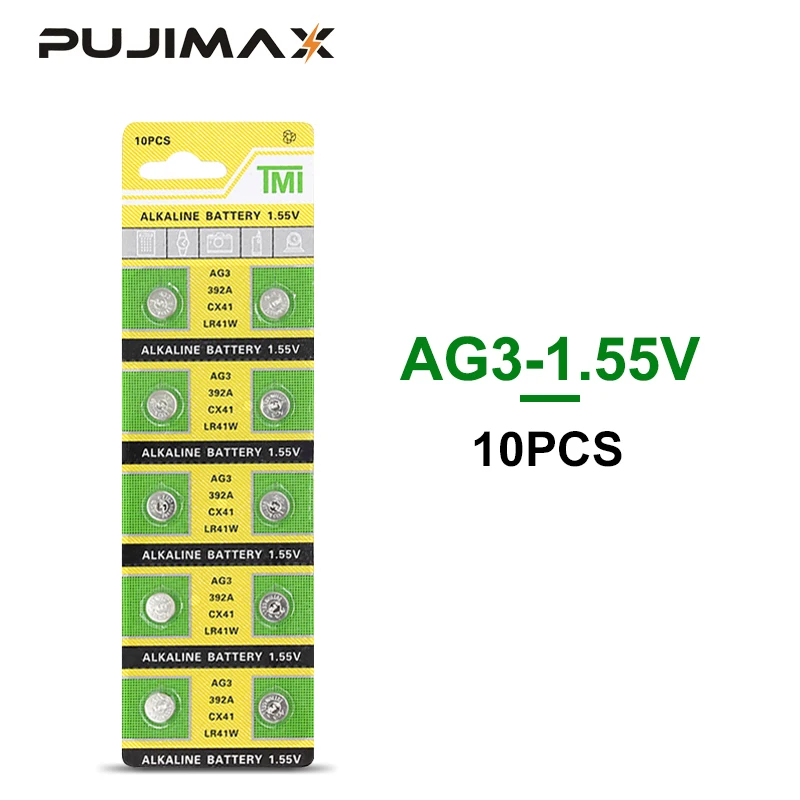 Аккумуляторная батарея PUJIMAX AG3 LR41 SR41 L736 щелочная 1 55 в 10 шт. для часов игрушек