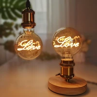 tianfan led bulb love vintage g95 edison bulb 4w dimmable warmth glow 110v 220v decorative light bulb