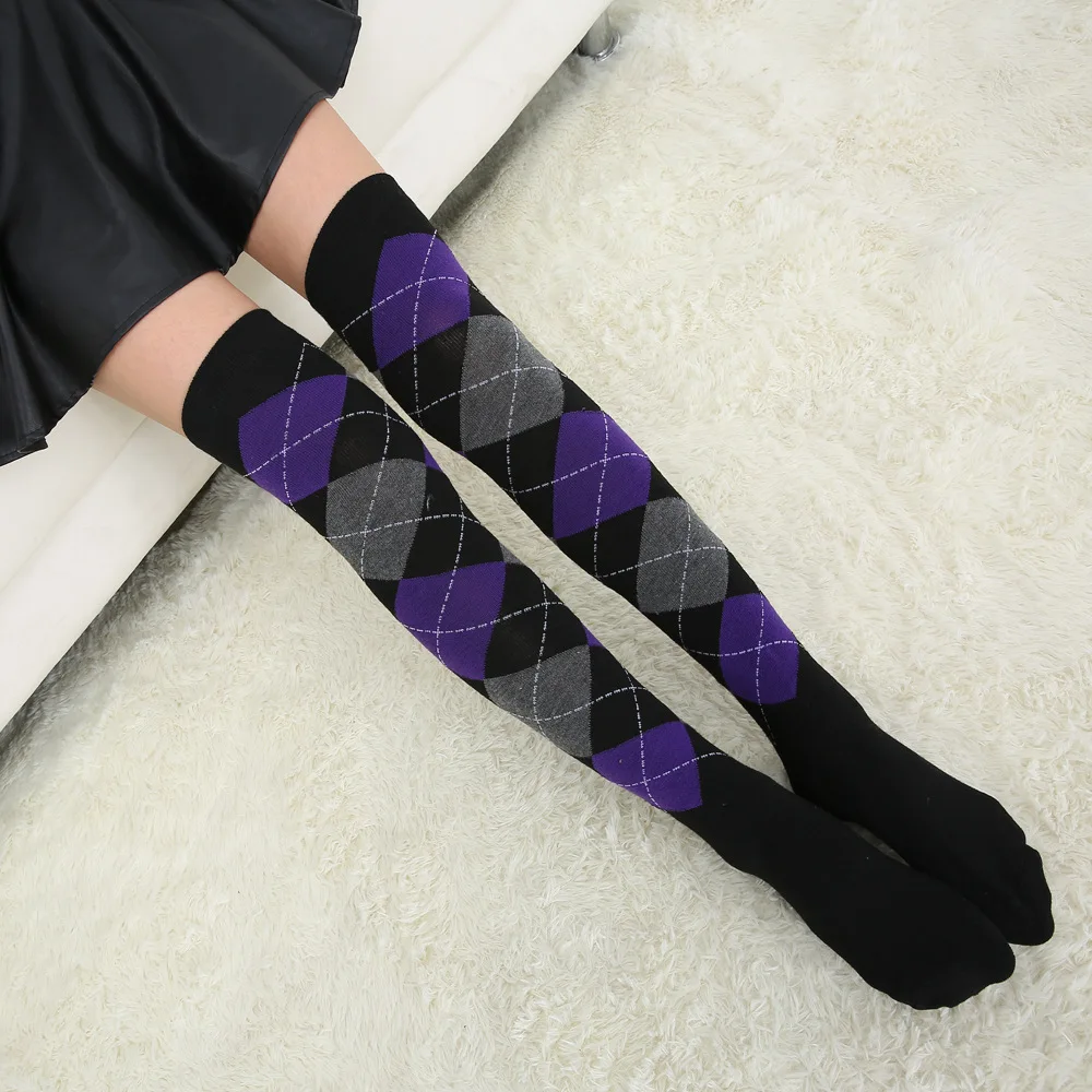 

New Sexy Socks Diamond Lattice High Elastic Fashion Over the Knee Long Socks Women Warm Thigh High Socks For Ladies Girls medias