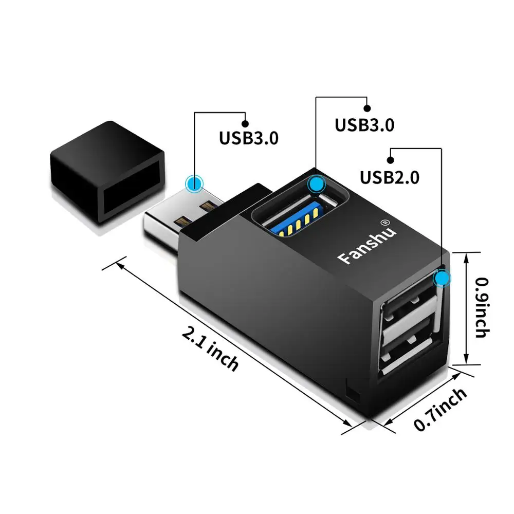 Мини концентратор Fanshu USB 3 0 с портами для передачи данных совместимый компьютером