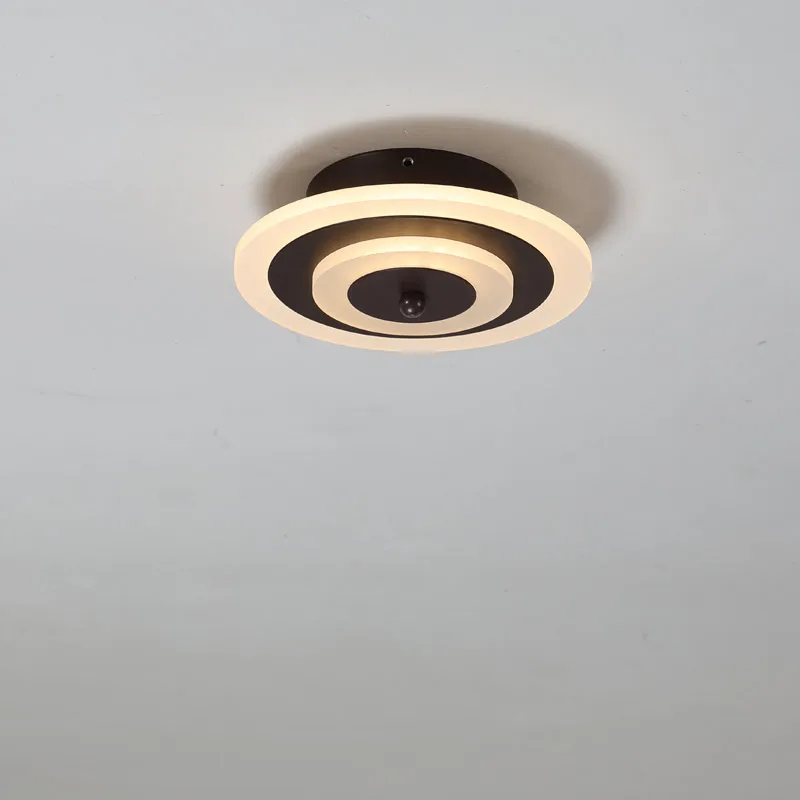 Black D20cm 6W Светодиодный потолочный светильник, современный домашний светильник ing, для ванной, кухни, коридора, декоративный белый светильник, светильники, акриловый черный металлический блеск - Цвет корпуса: Black D20cm 6W