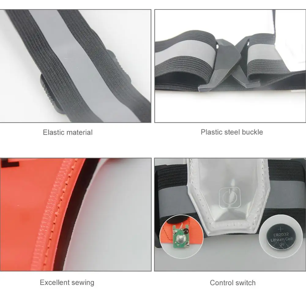 Жилет велосипедный светоотражающий 8 светодиодов на переднюю и заднюю