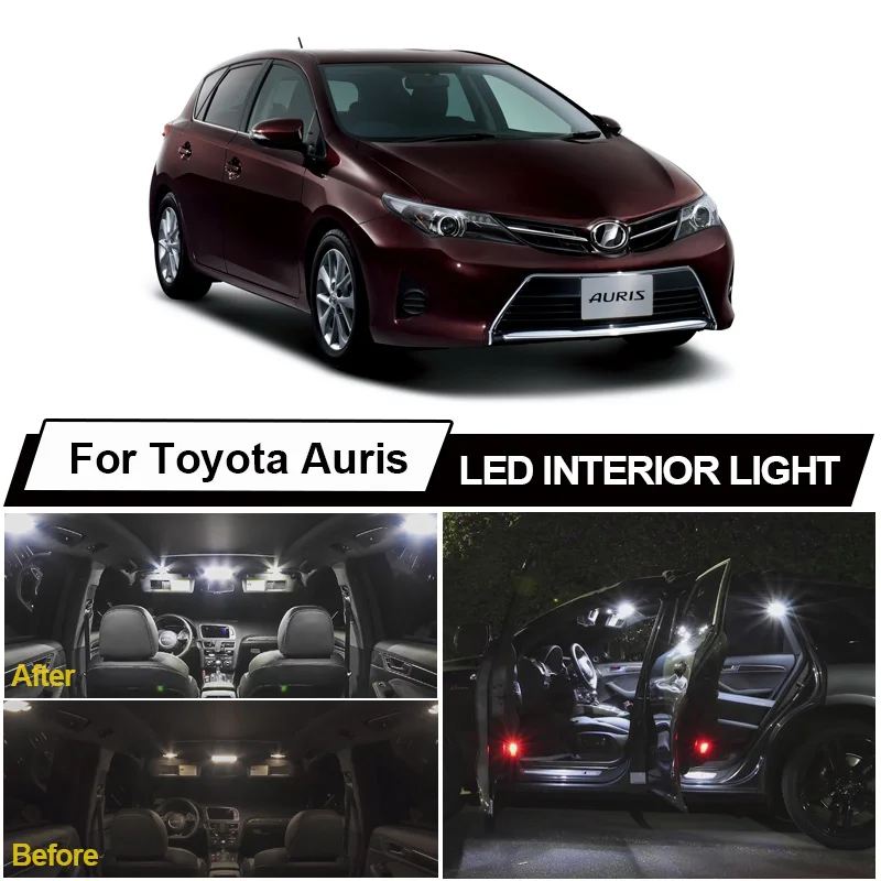 

Светодиодная интерьерная с Canbus купольная карта чтение светильник багажника комплект для Toyota Auris E15 E18 E21 2006-2021 автомобильная лампа номерного ...