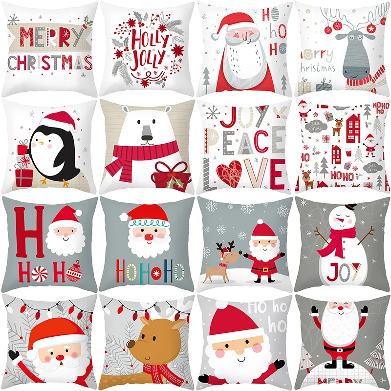 

Christmas Cushion Cover Pillow for Decor Luxury Santa Cruz Pillowcase Living Room Pillows De Noel Sofa and Chair Home Textiles