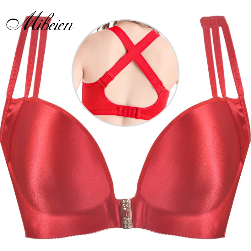 

Three independent shoulder straps Plus size bra Front buckle and back buckle design Women's cross beautiful back plus size under