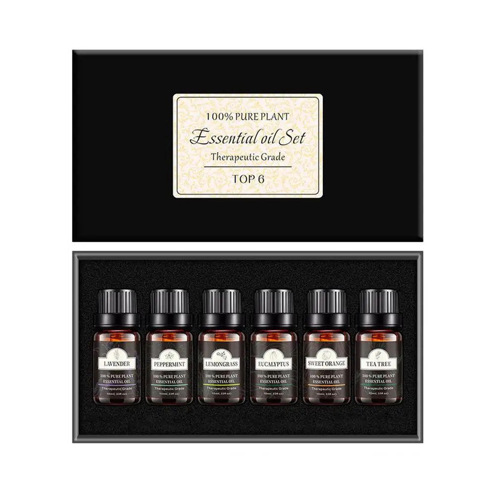 

10ml Essential Oils Kits Peppermint Oil Jasmine Orange Natural Aroma Oil Body Massage Oil 6 Multiple Sets Optional