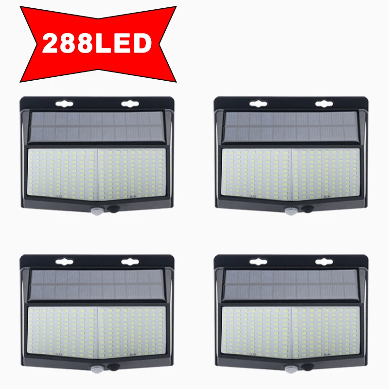 

288 LED Solar Wall Lamp Street Lights Garden Waterproof Outdoor Lighting PIR Motion Sensor Detection Sunlight Spotlight