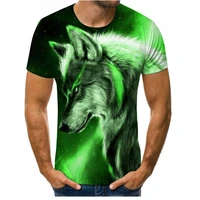 summer new style animal 3d printing short sleeved mens t shirt smart wolf cotton menswomens oversized t shirt for couples
