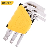 deli 9 piece set of hexagon socket wrench set high l type pipe perforation hexagon sleeves wrench elbow pipe wrench set