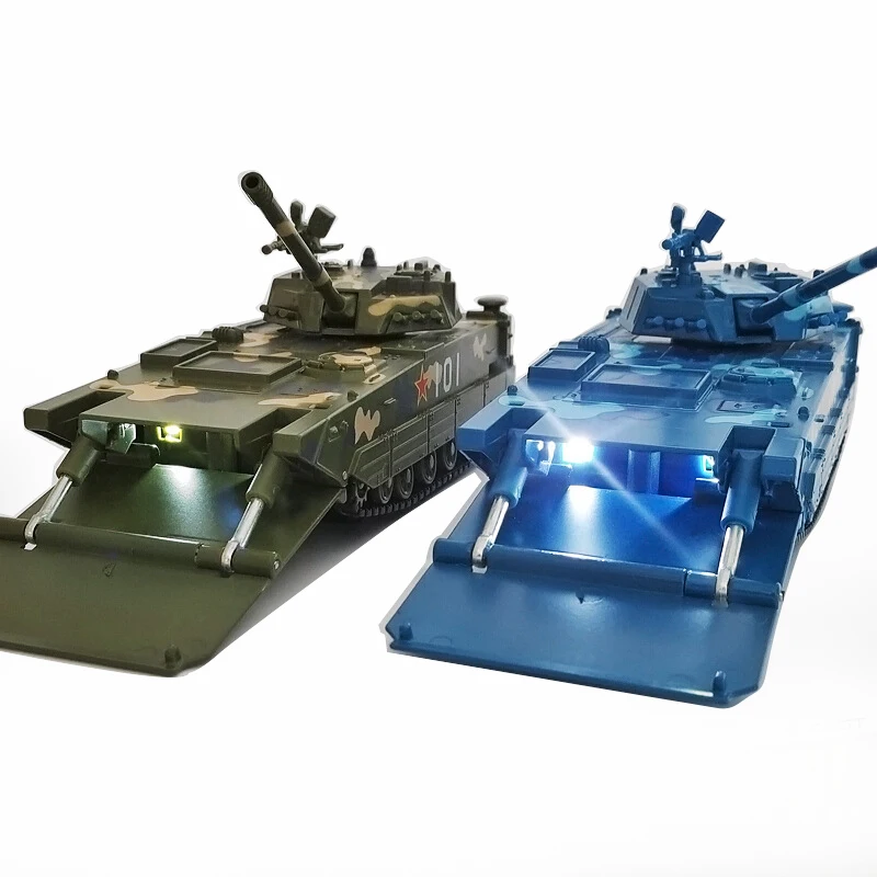 JIAYE 1:32 Alloy TANK Model High Simulation Military Tank Toys Metal Castings with Music Kid's Amphibious Assault Vehicle |