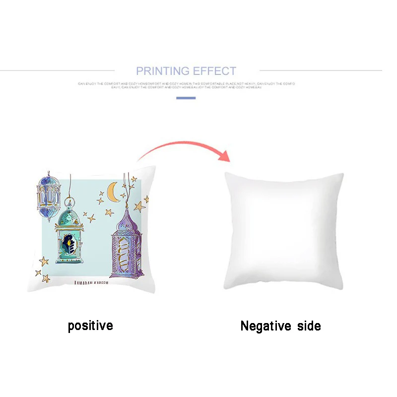 

New Watercolor Starry Sky Moon Painting Ramadan Peach Skin Pillowcase Holiday Home Sofa Bedroom Eid Mubarak Cushion Cover